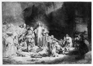 Rembrandt van Rijn – Christ preaching in a rocky landscape c1645 – (MeisterDrucke-67624)